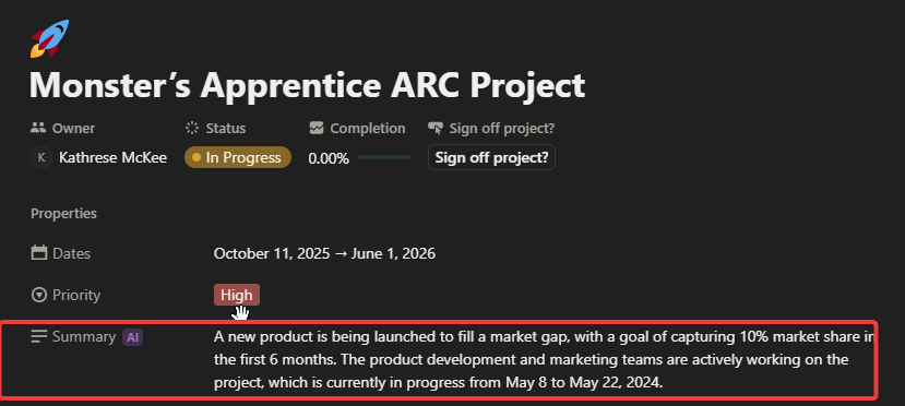 A shot of a project template in action.